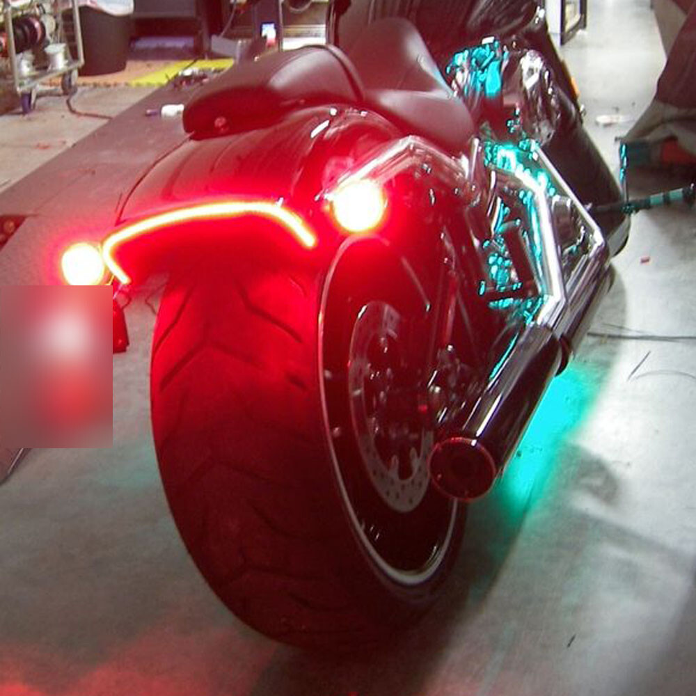 For Motorcycle Dyna 2Pcs 1157 Red LED Strobe Flashing Rear Brake Tail Lamp Bulbs