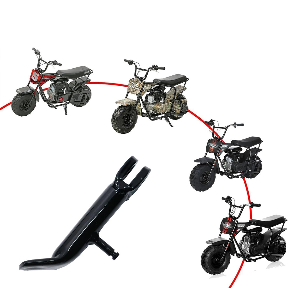 JMCH Mini Bike Kickstand w/Spring for Mega Moto MMB80 MMB105 Coleman RB100 MBX10