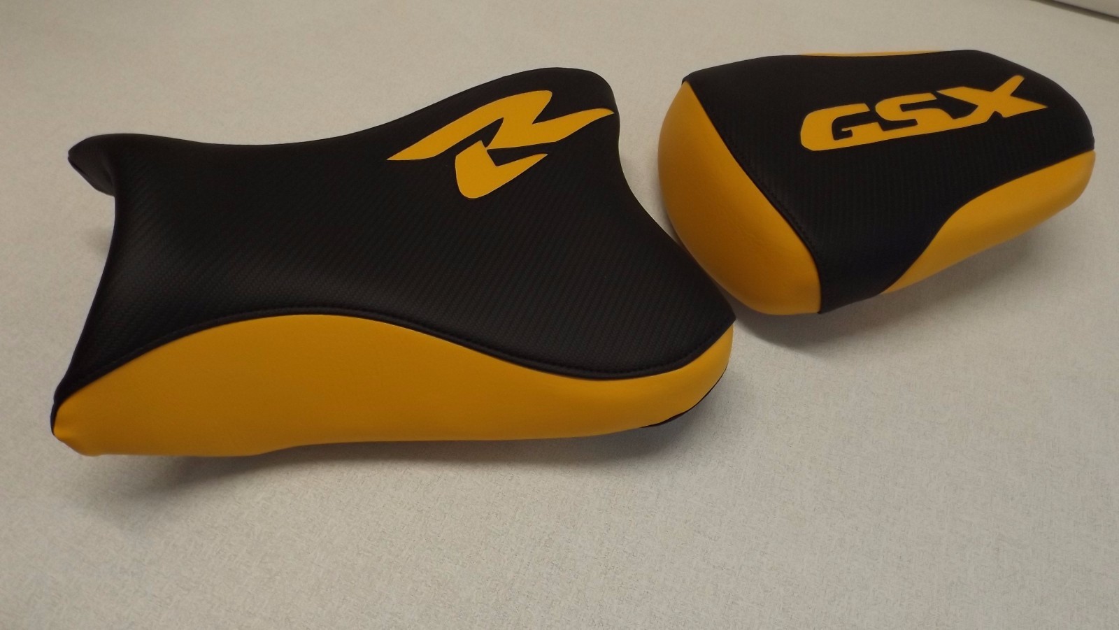 black/yellow CUSTOM FRONT/REAR SEAT COVERS WILL FIT SUZUKI GSXR 600R 750R 08/09