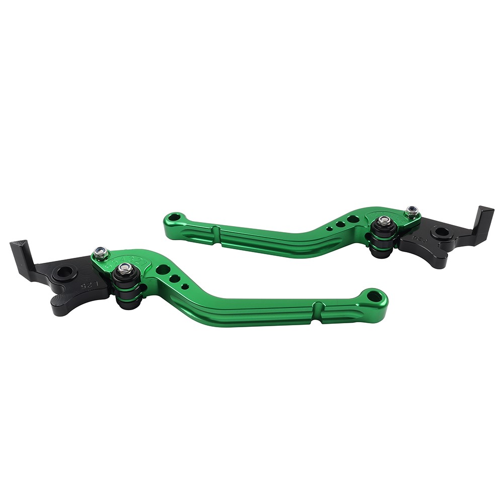 CNC Long Brake Clutch Levers Green For Kawasaki NINJA 400 NINJA Z400 2018-2023