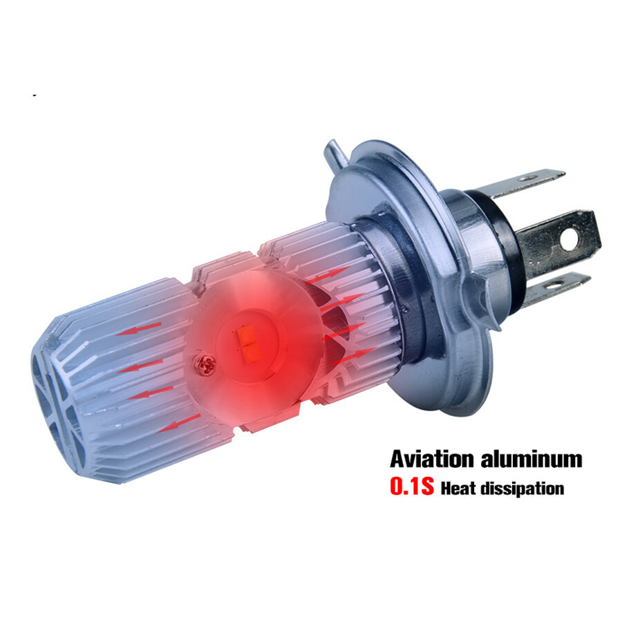 H4 LED Front Light Bulb Headlight Hi/Lo Beam 6000K Bright For Motorcycle 20W