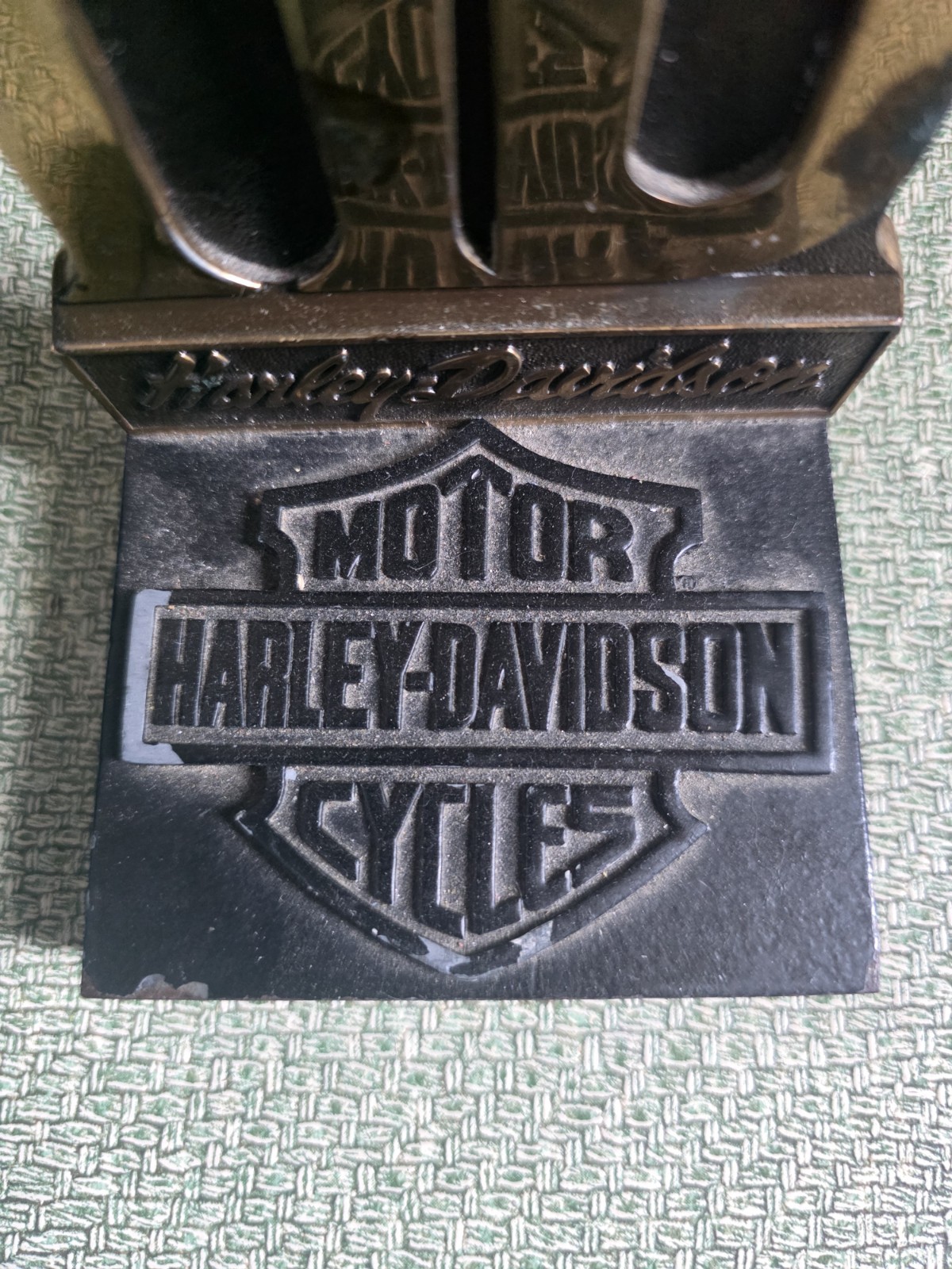 RARE Harley Davidson Brass H-D Sissy Bar INSERT 91762-84 Mounted Emblem Heavy