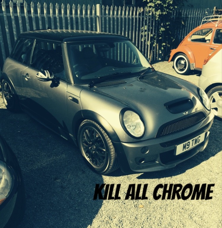 Fits MINI R53 MATT BLACK BELT LINE KIT DE CHROME COOPER S BLACK OUT R52 R50