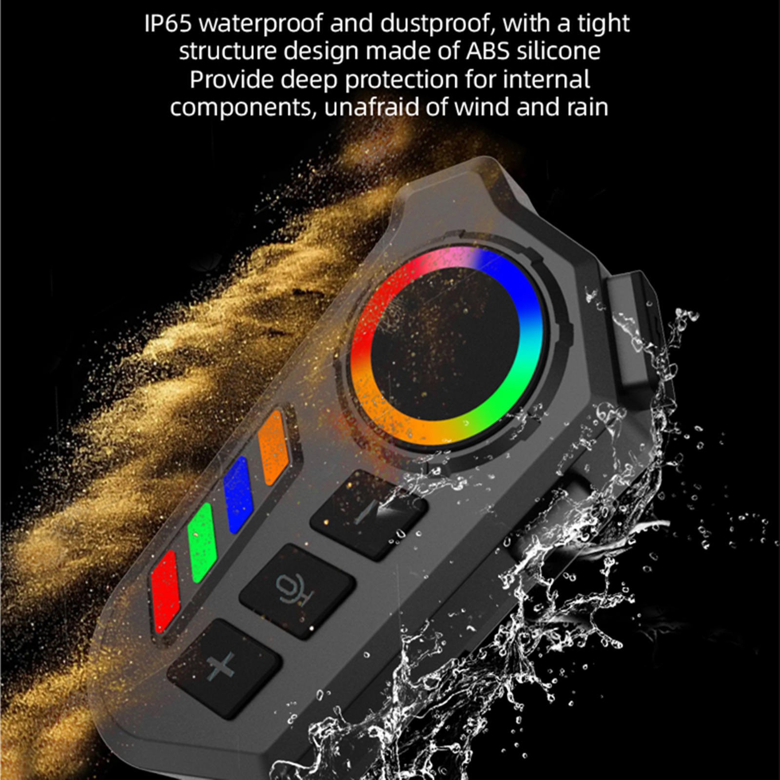 Motorcycle Helmet Headset 400mAh Battery BT6.0 IP65 Waterproof Hands-Free Voice