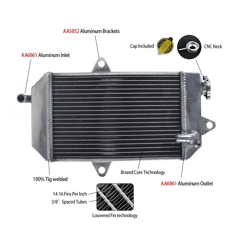 For 2004-2008 Yamaha YFZ450 YFZ 450 07 2005 2006 2008 Aluminum Radiator