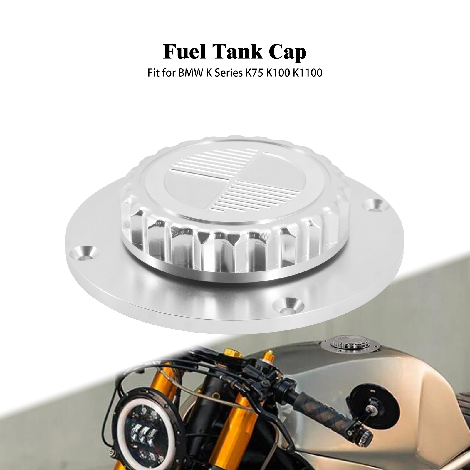 Chrome Fuel Tank Gas Cap CNC Filler Cover Fit For BMW K1 K75 K100 K1100 88-06