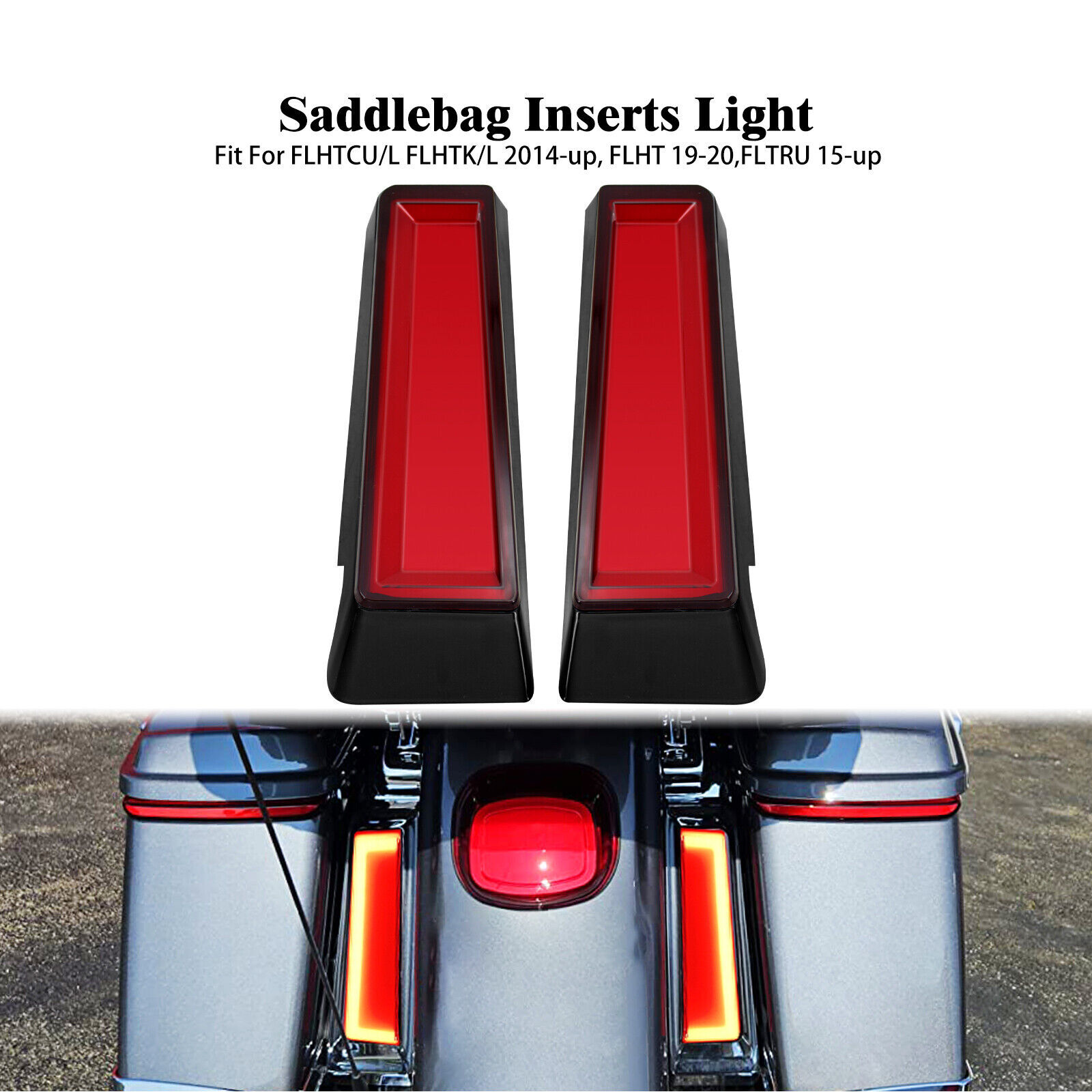 LED Filler Light Saddlebag Fender Tracer Fit For Harley Electra Road Glide Ultra