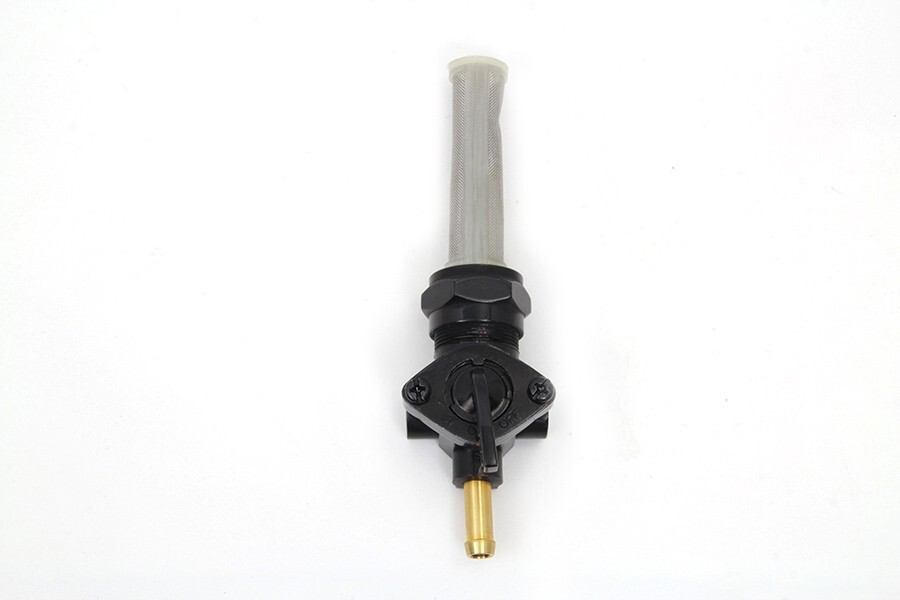 Black Petcock with Straight Outlet and Nut Harley Sportster Shovelhead 1975-1995