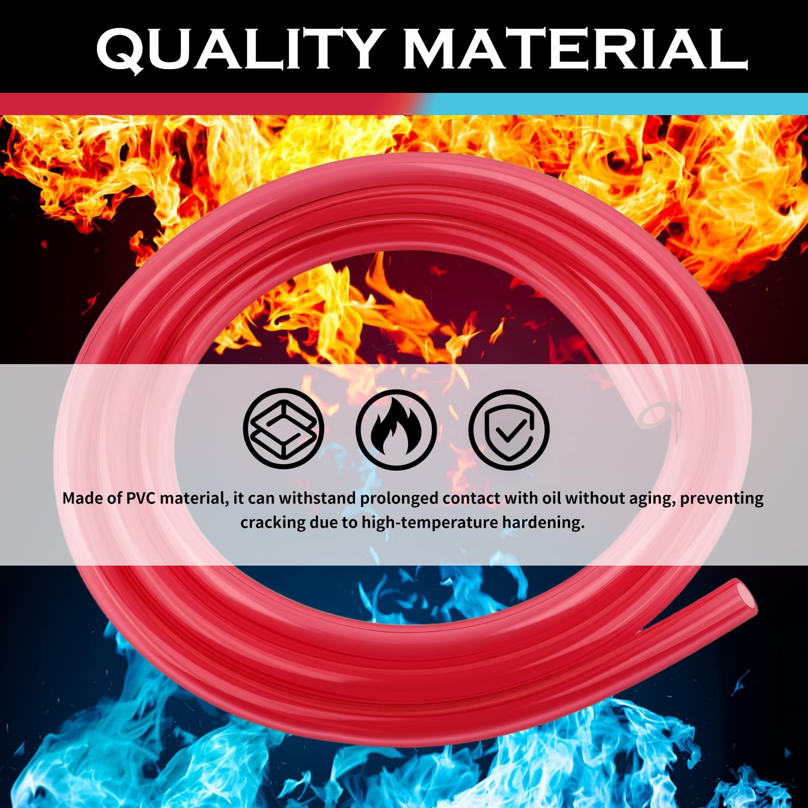 OD 8mm × ID 5mm Motorcycle Fuel Line Hose × 5mm, Red