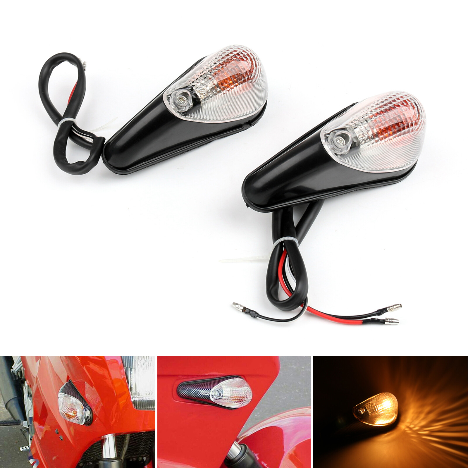 1 Pair of Front Turn Signals Fit for 1988-2007 Kawasaki Ninja EX 250 NEW