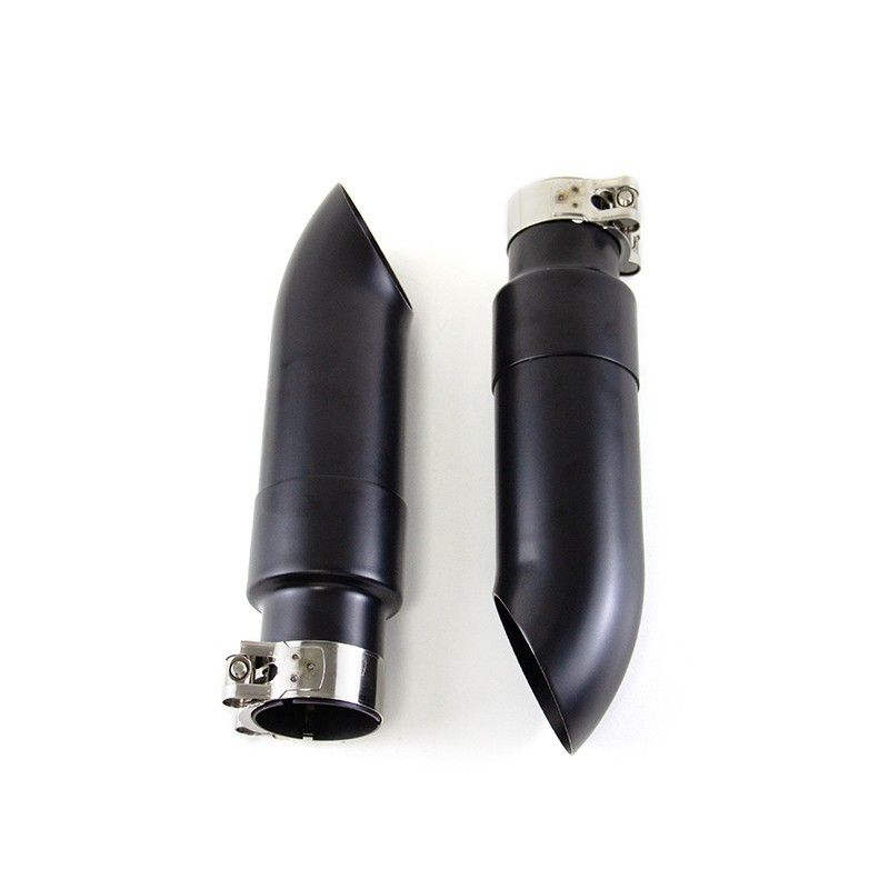 2x Motorcycle universal short exhaust 1.8 1 4/5 (45.8mm) inlet.