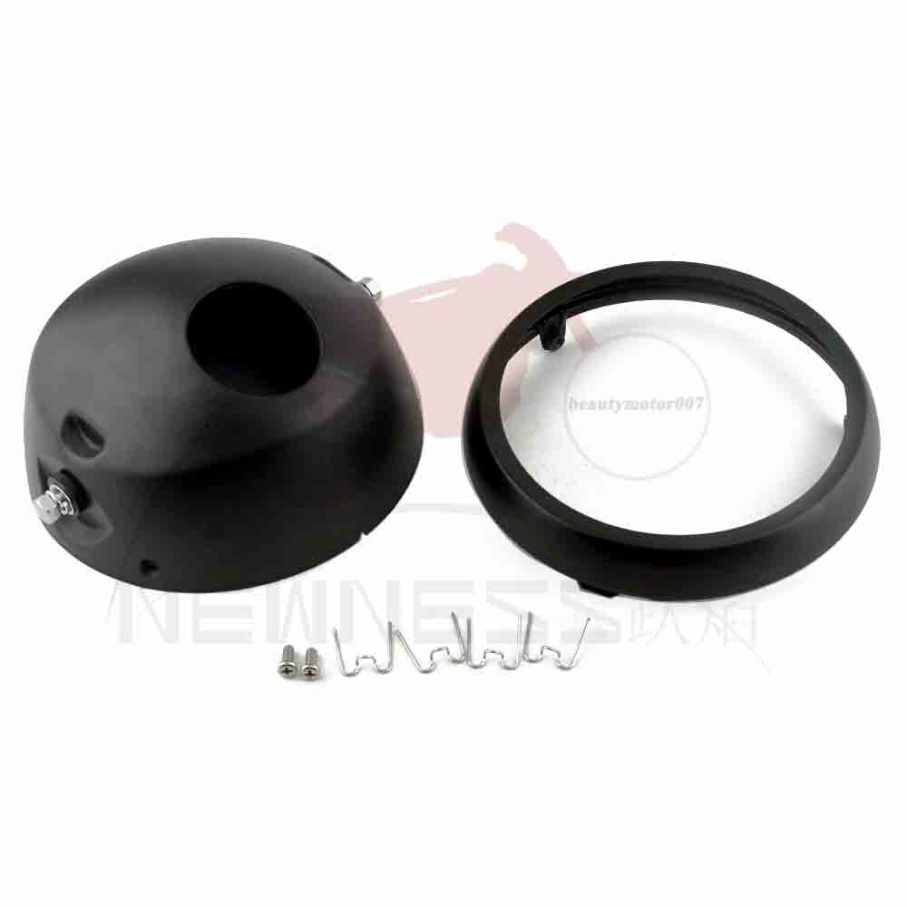 7″ Motorcycle Headlight abs Housing Headlamp Light Bulb Bucket For Cafe Racer