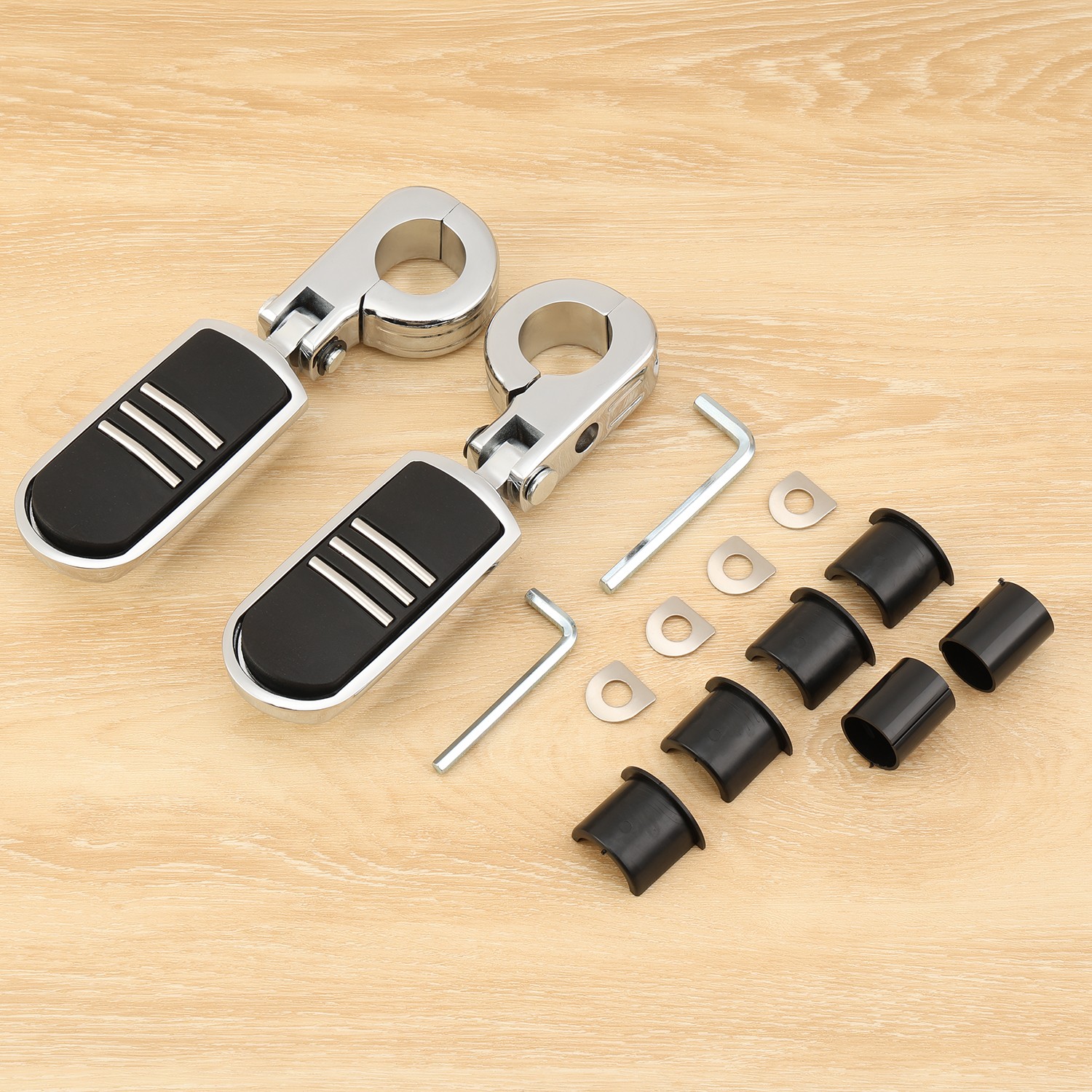 Chrome 1.25″ Highway Foot Peg Mount For Harley Road King Street Glide 1-1/4″ Bar