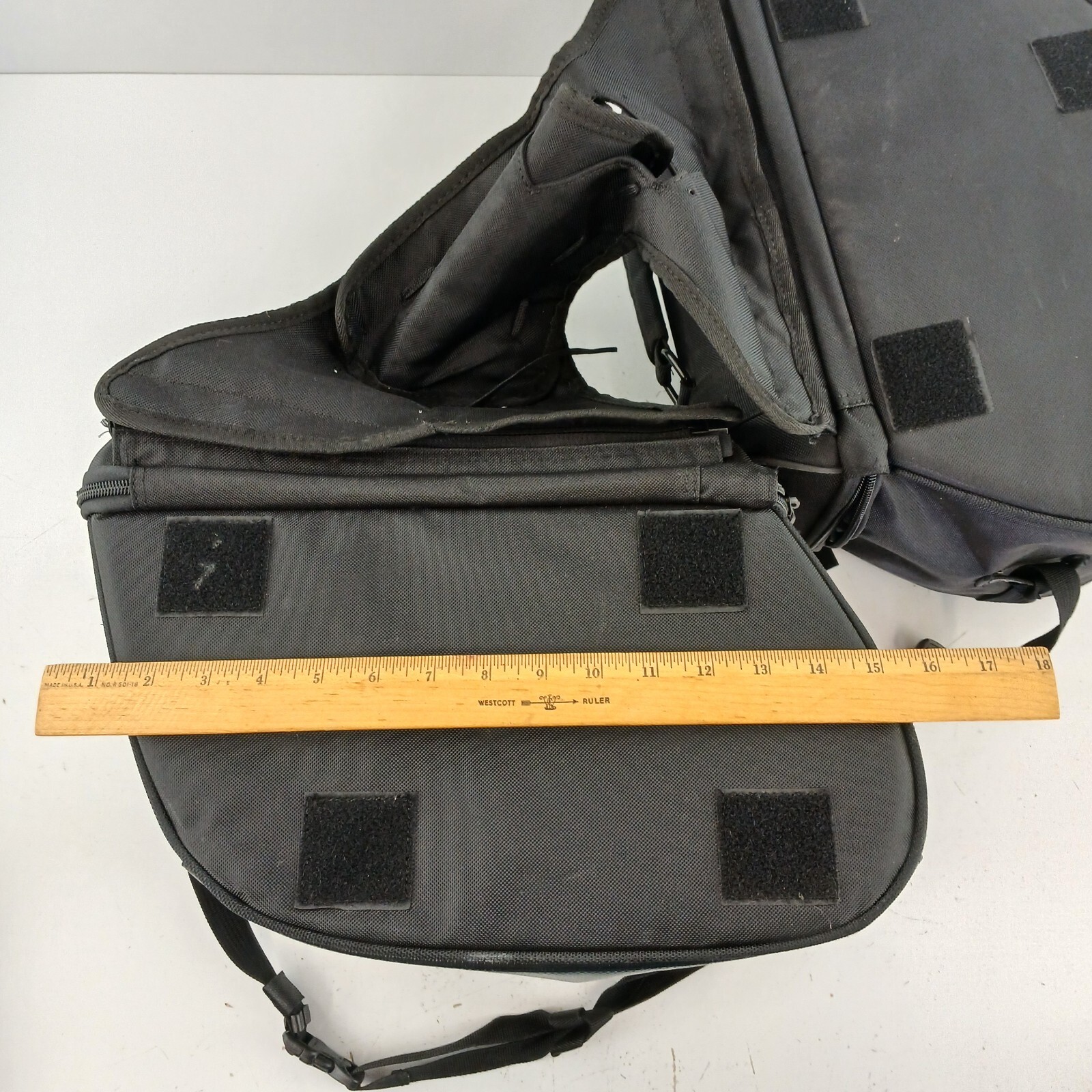 Tourmaster Motorcycle Saddlebags Black Nylon Expandable Soft Luggage ~ See Desc