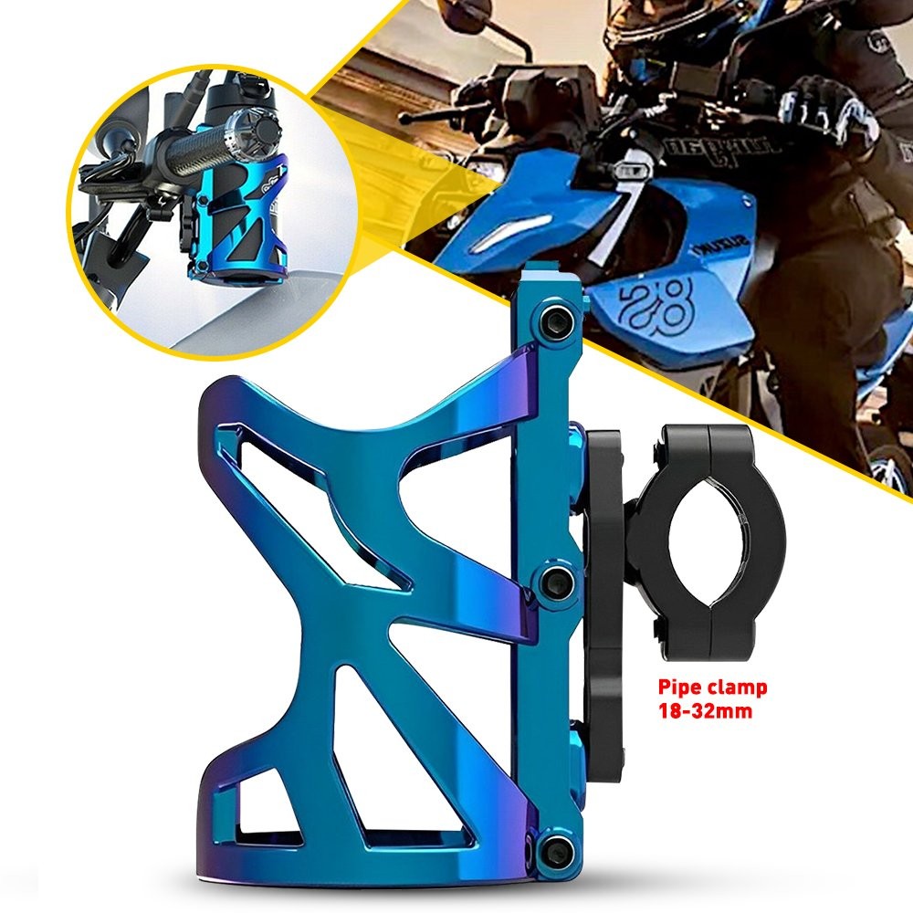 Motorcycle Cup Holder Handlebar Mount Beverage Drink Water Bottle for ATV Bike