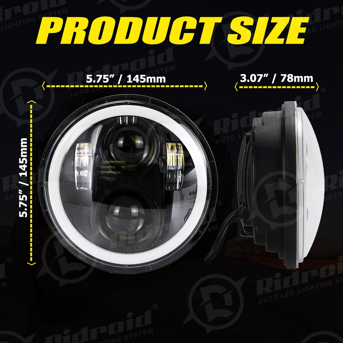 DOT 5-3/4″ 5.75″ 80W LED Headlight for Harley Sportster Dyna Softail Motorcycle
