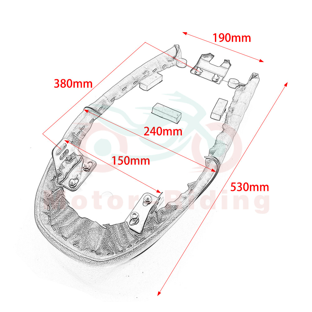 Universal Motorcycle Cafe Racer Seat Flat Hump Saddle For Honda GB Suzuki Yamaha