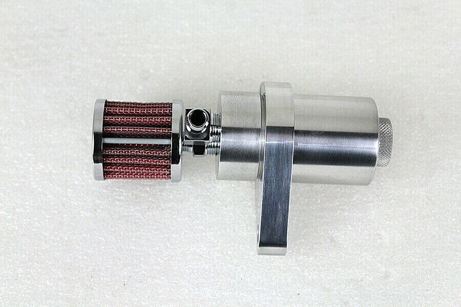 Motorcycle Engine Oil Breather Collector Bright Finish V-Twin 40-0568 Custom X3
