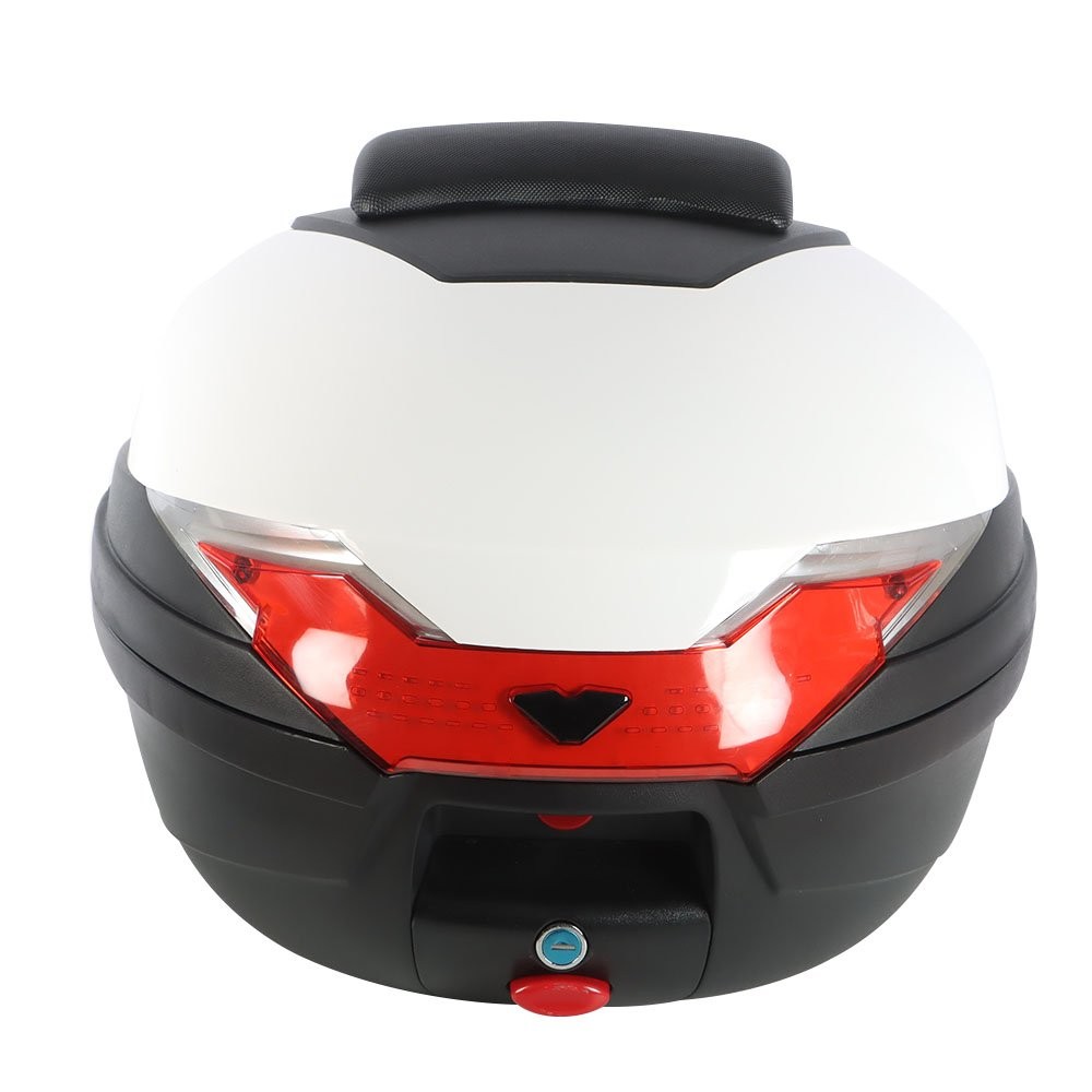 32L Universal Motorcycle Trunk Scooter Tail Box Luggage Top Lock Storage Case US