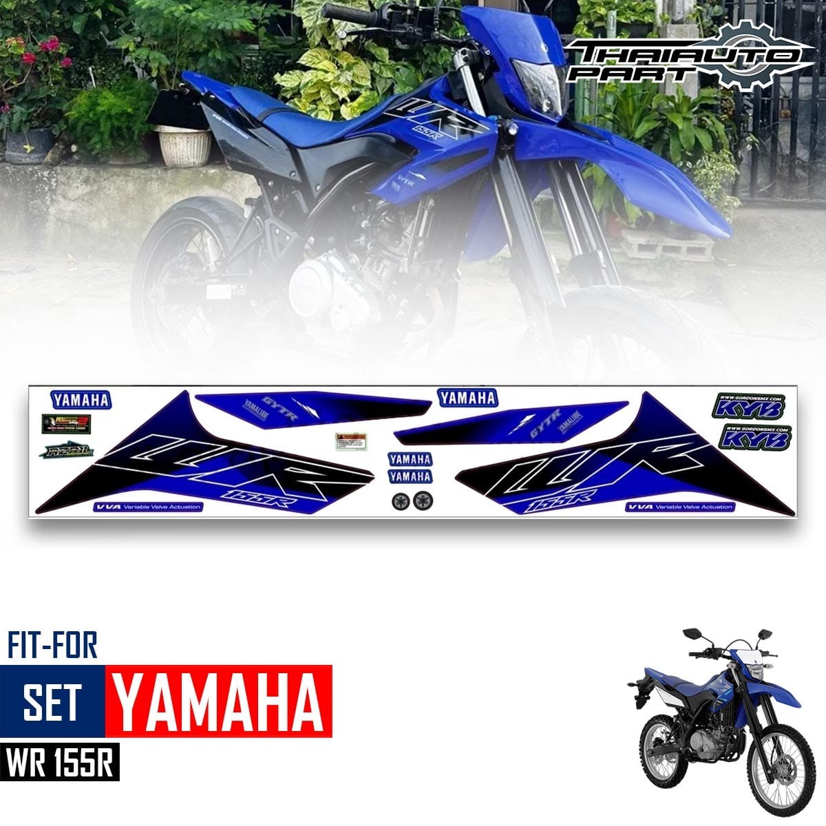 Custom Graphics Sticker Kit Decal Motocross Blue Fit Yamaha WR 155 R 2021-2022