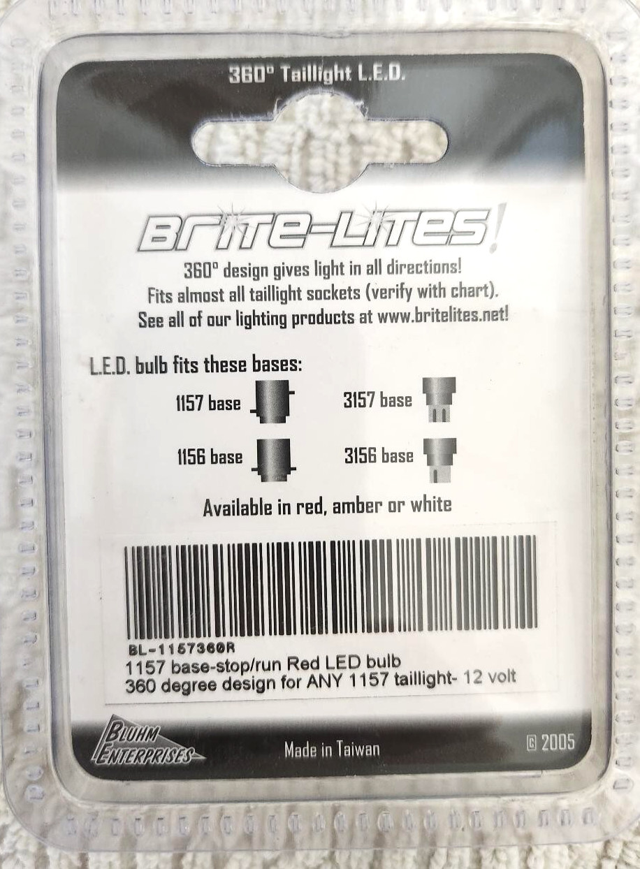 Brite-Lites BL-1157360R Red Taillight, 360 Degree 12 Volt