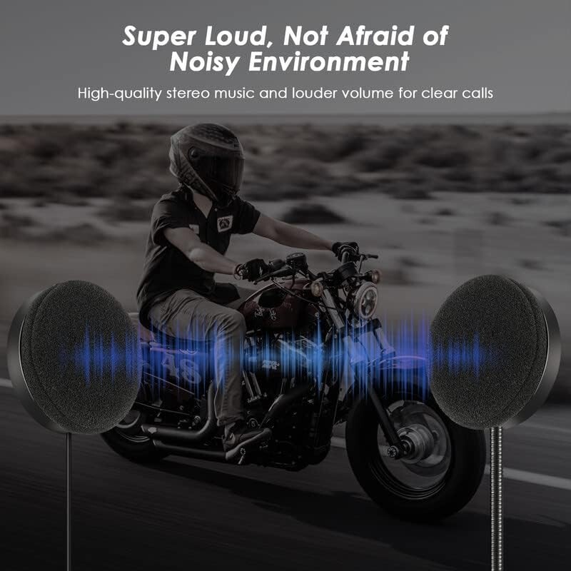 BT30S Bluetooth Motorcycle Helmet Headset Wireless, 900mAh, Playback Time 48H