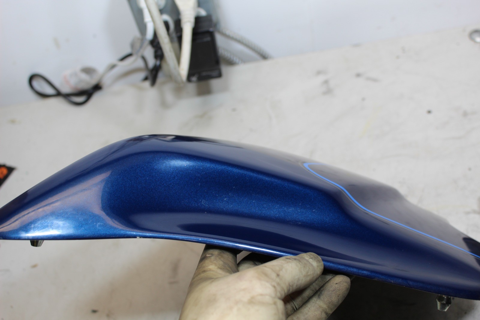 97-06 Harley Touring OEM Side Fairing Cover Set Sinister Blue Fiberglass