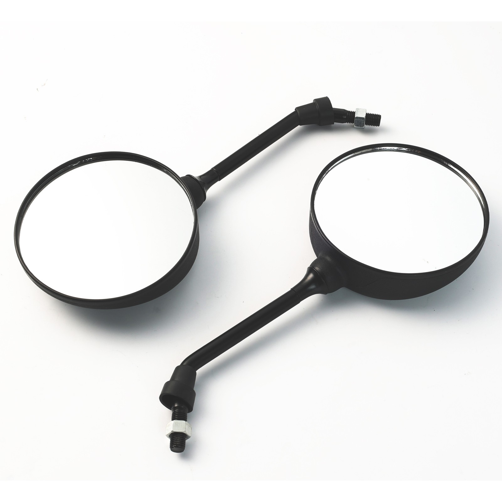 2PCS Universal Black Round Motorcycle Rear View Mirror For Honda Kawasaki Suzuki