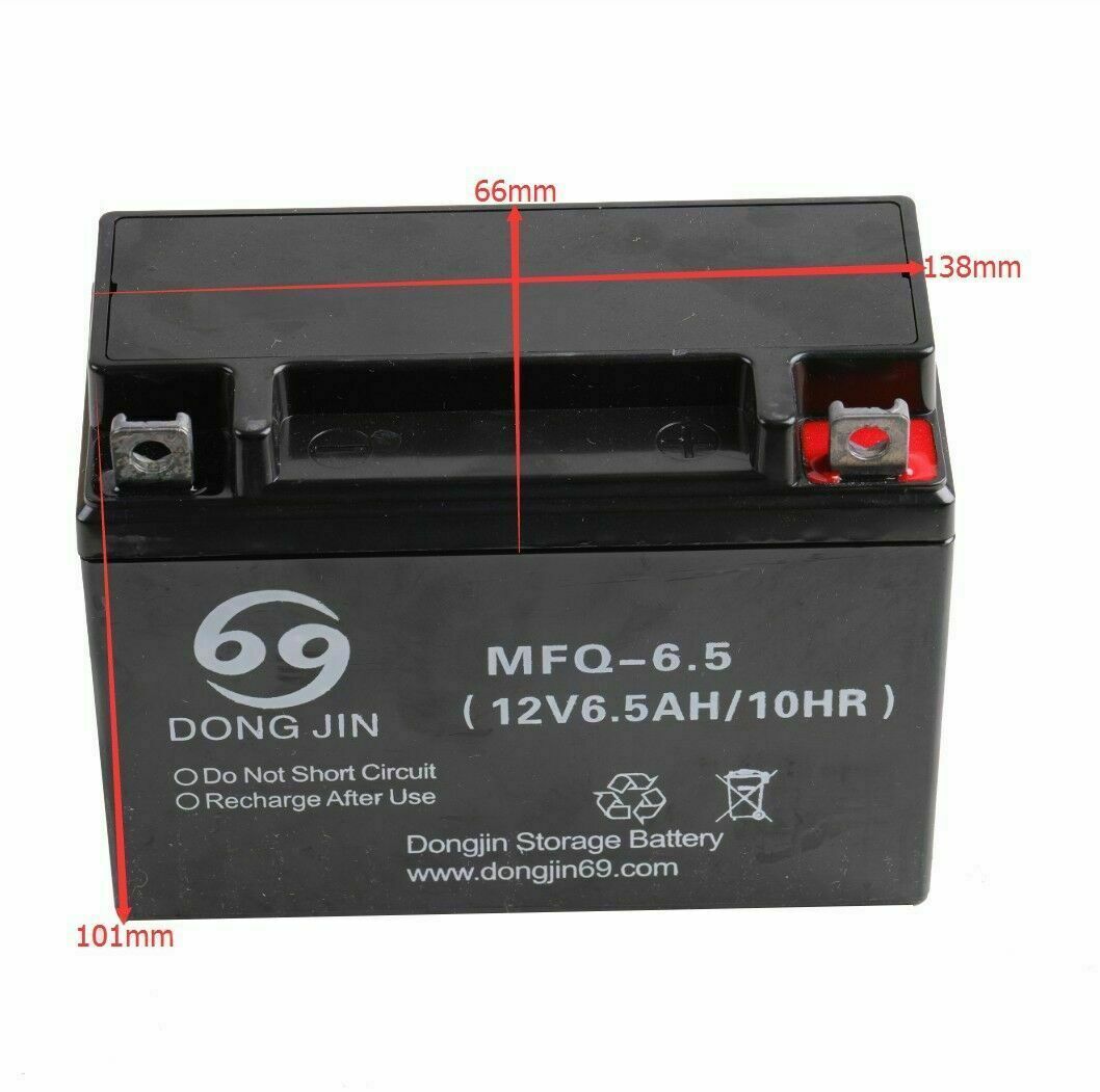 12V/6.5AH/10HR MFQ-6.5 Motorcycle Battery for Scooter Go Kart ATV Dirt Bike