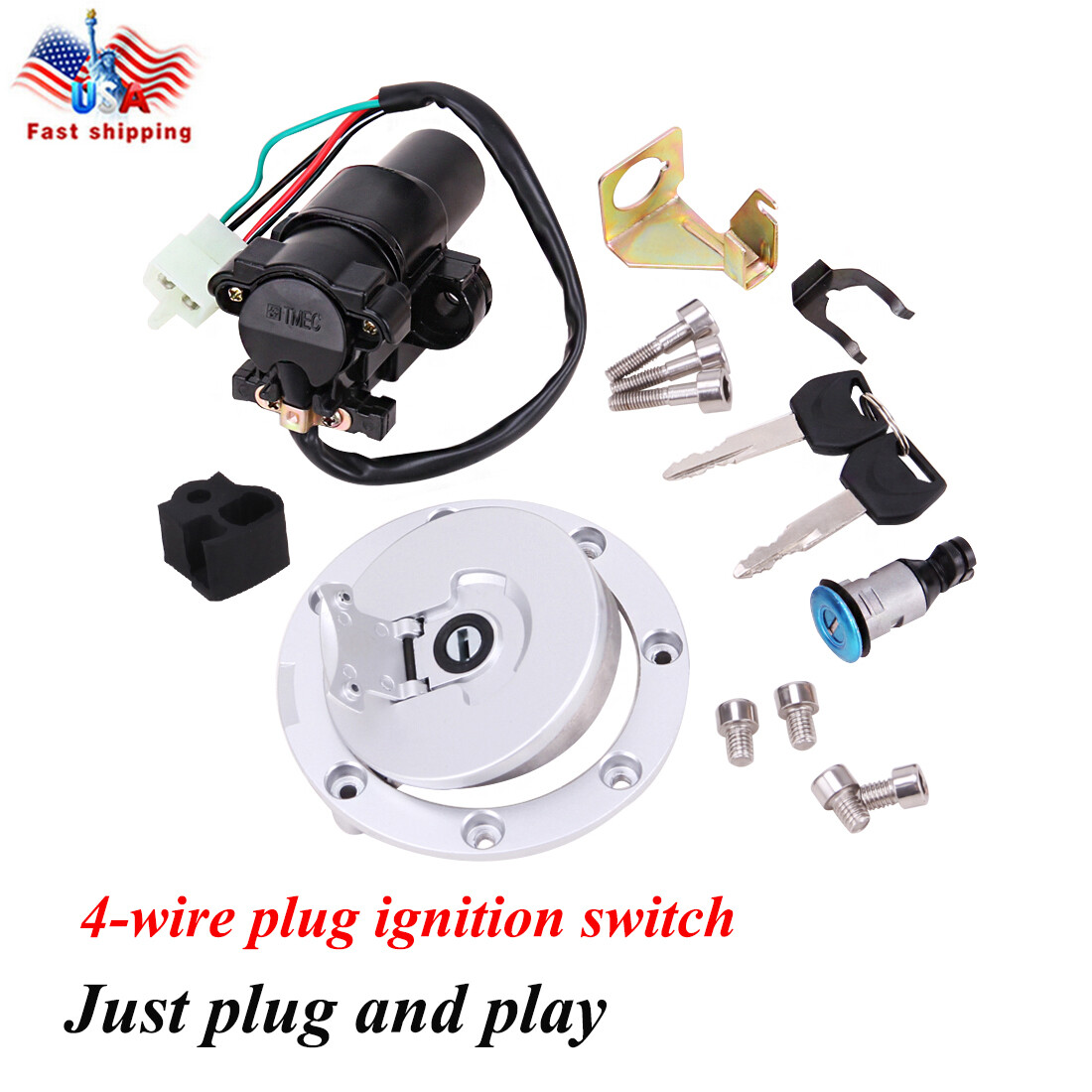 Fit For Honda CBR900RR CBR919RR 92-99 Ignition Switch Lock Fuel Gas Cap Key Set