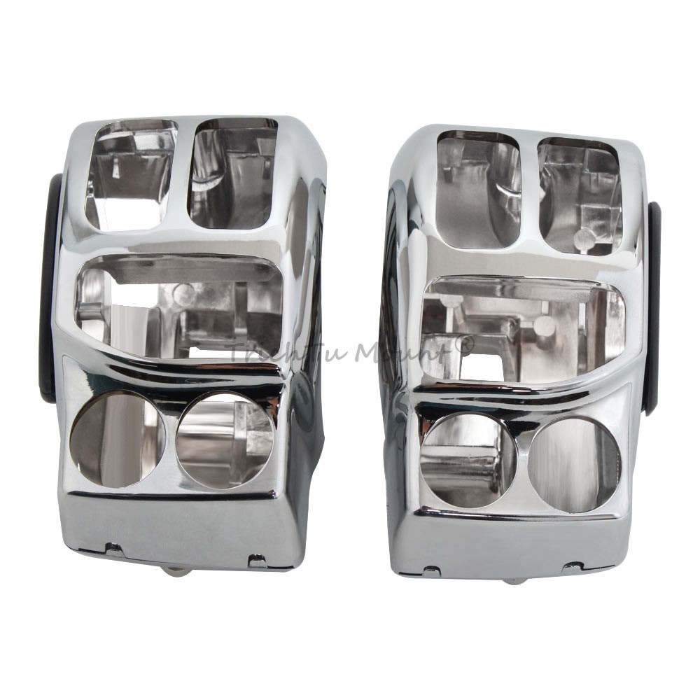 Chrome Handlebar Control Switch Housing Cover For Harley Road Glide Street Glide