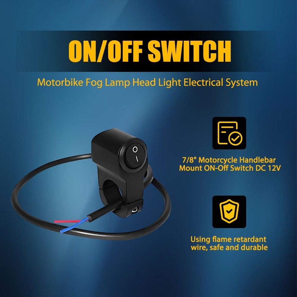 Waterproof Motorcycle 7/8″ Handlebar Headlight Fog Spot Light ON OFF Switch USA