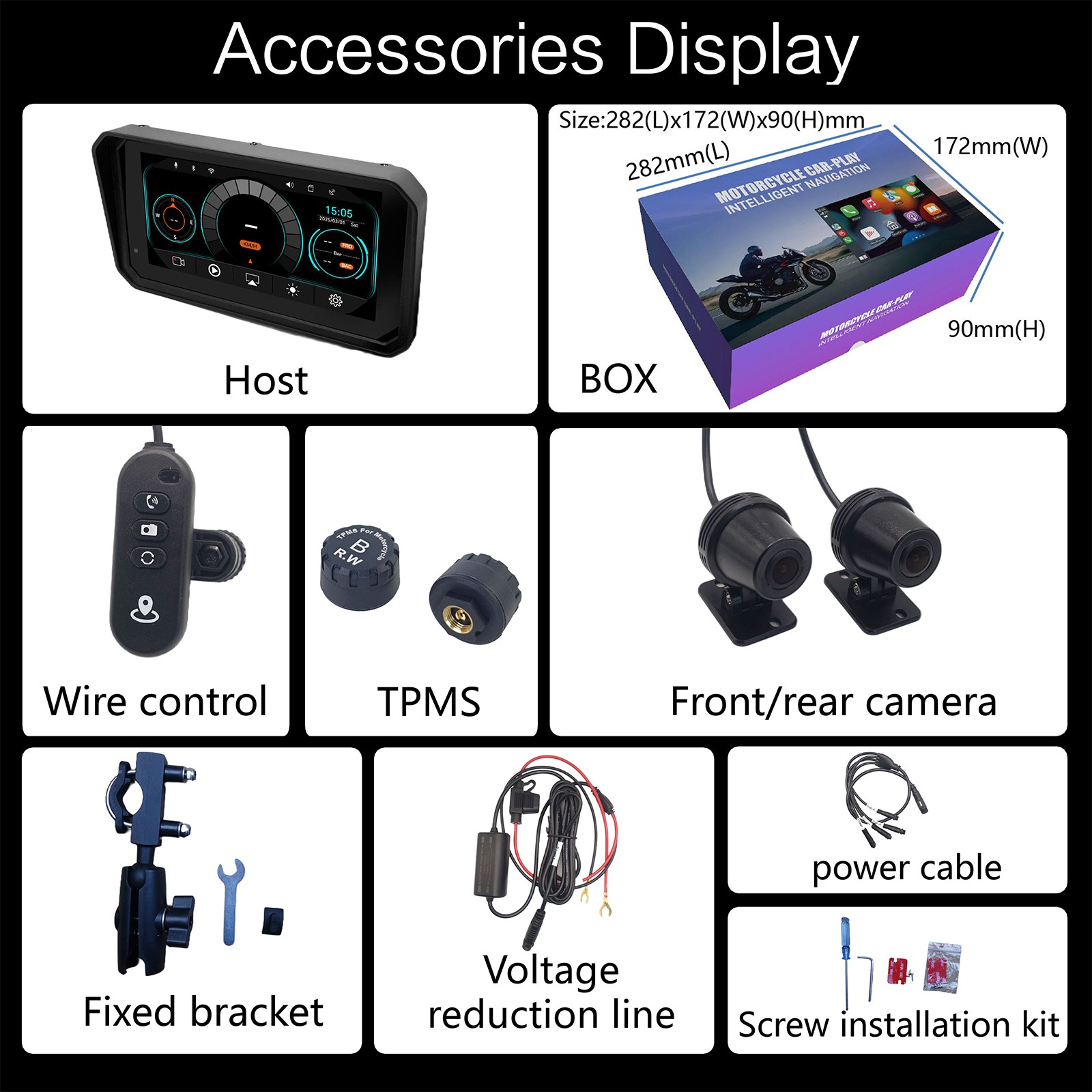 6″ Motorcycle Carplay GPS Navigation Wireless CarPlay & Android Auto IP67 WIFI