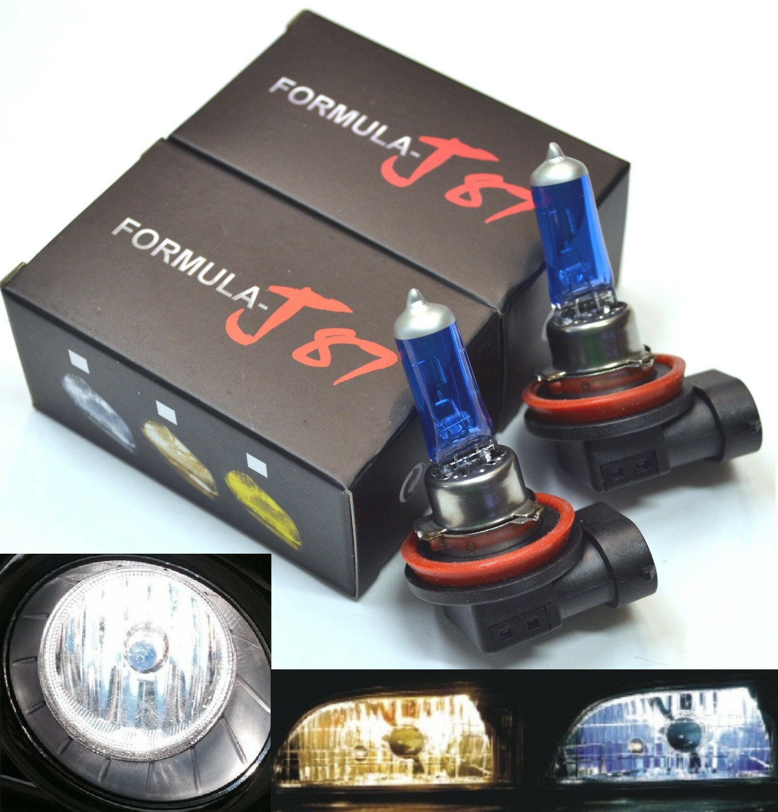 Halogen H11 100W 5000K White Two Bulbs Head Light Low Beam Replace High Wattage