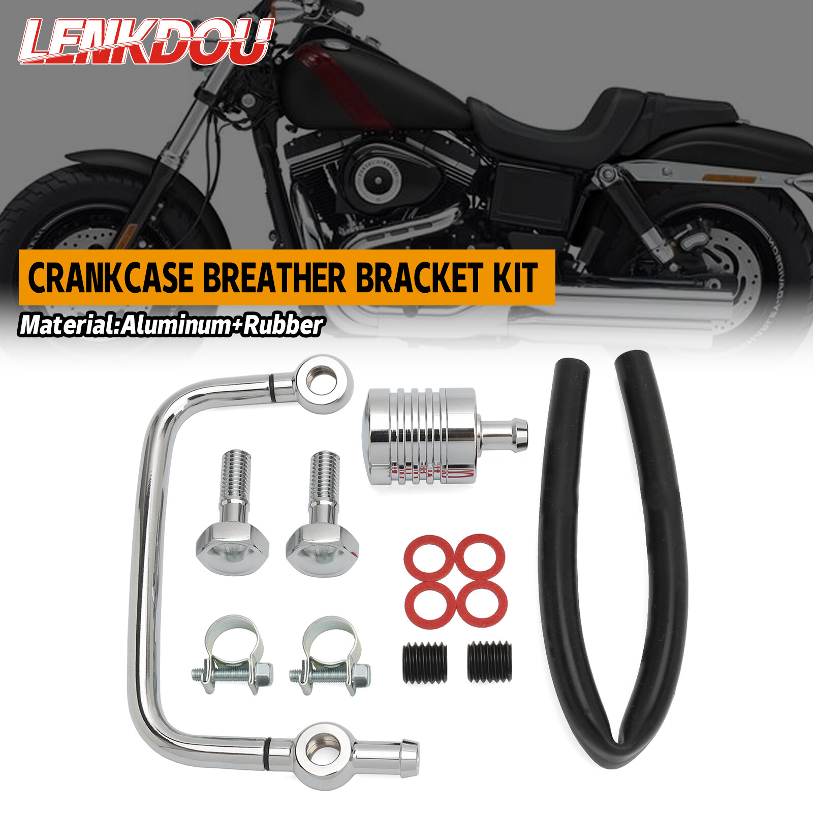 Crankcase Breather Bracket Kit For Harley 93-17 Big Twin Road King Electra Glide