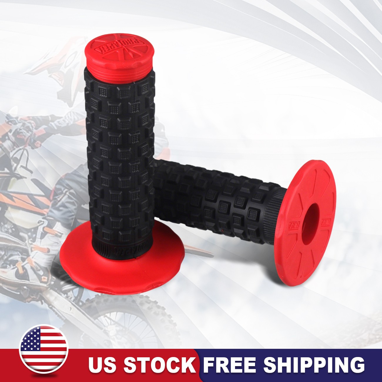 2PCS 7/8″ 22mm Handlebar Grip Soft Rubber Comfort Racing Grips for CRF150F XR 50