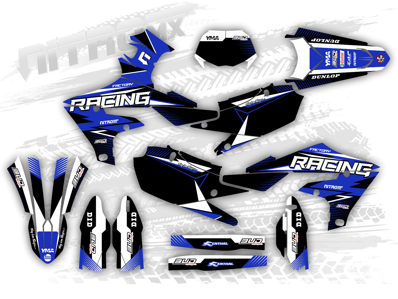 Graphics Kit fits Yamaha WR250F WR 250F 2020 2021 2022 2023 2024 WRF Decals