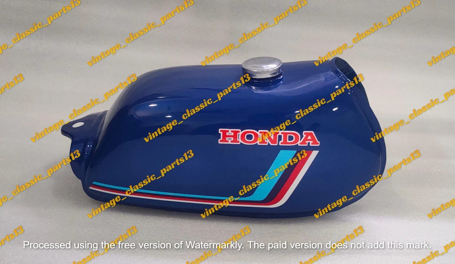 Honda ATC70 Blue Painted Steel Fuel Petrol Gas Tank +Cap 1978-1985 Model