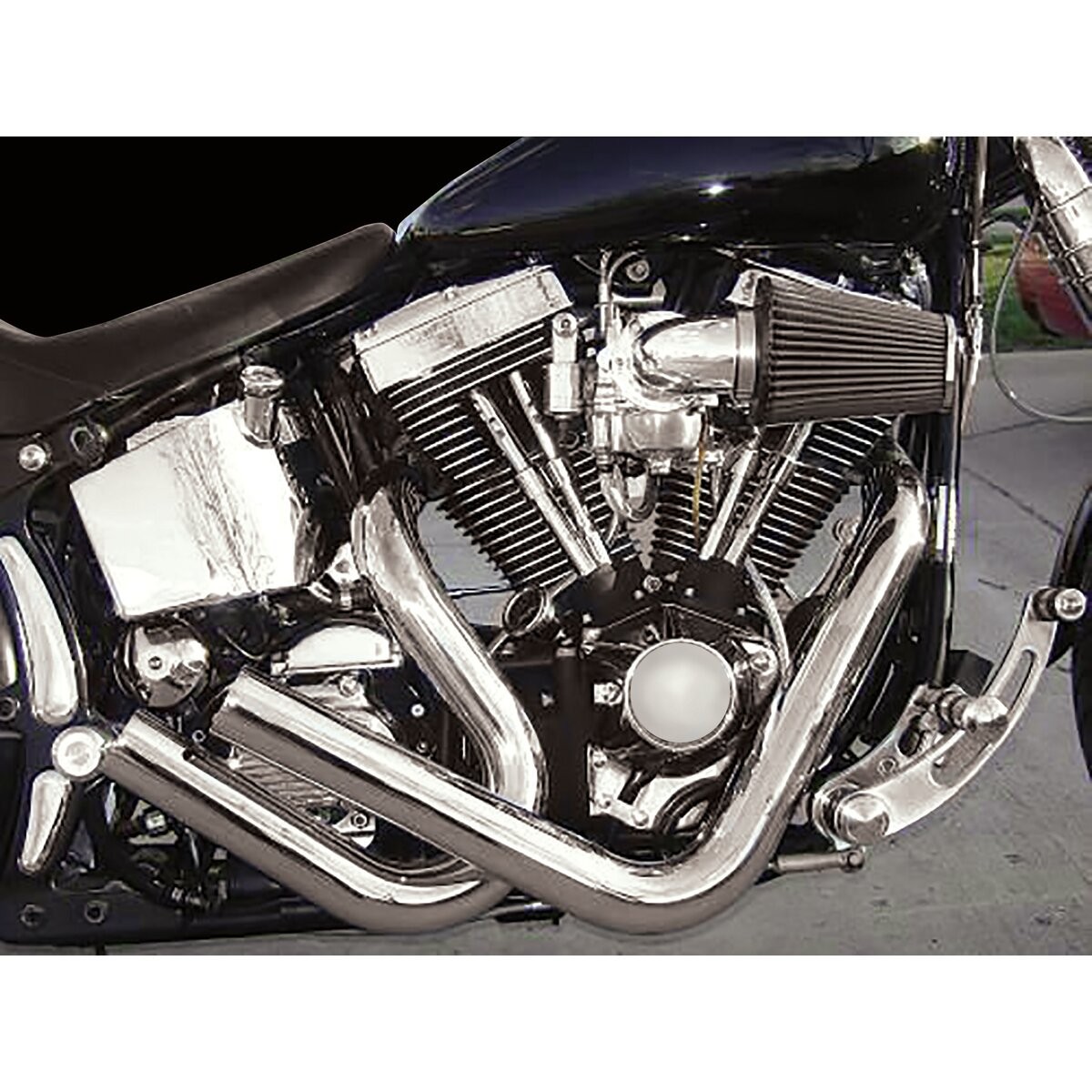 V-Factor Chrome 2 1/4 in. Top Fueler Drag Pipe Set 90053 (no ship to CA)