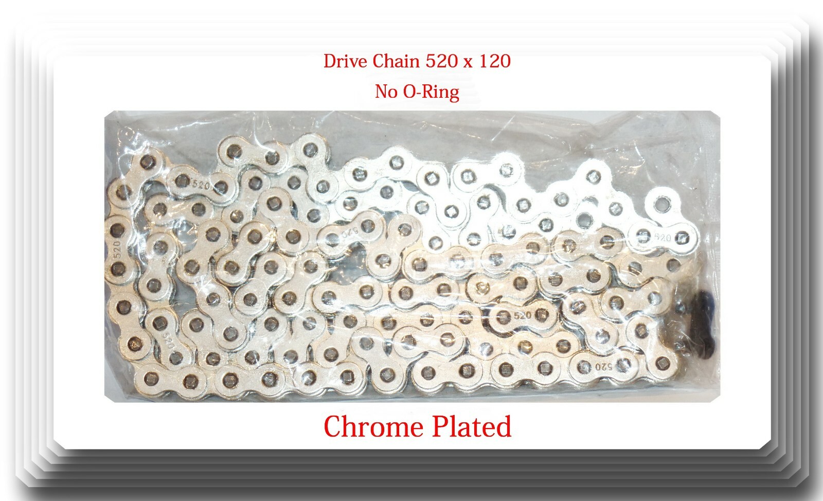 OE Spec Chrome Plated No O-Ring Drive Chain Pitch 520x120L Fits:Honda 1978-2018