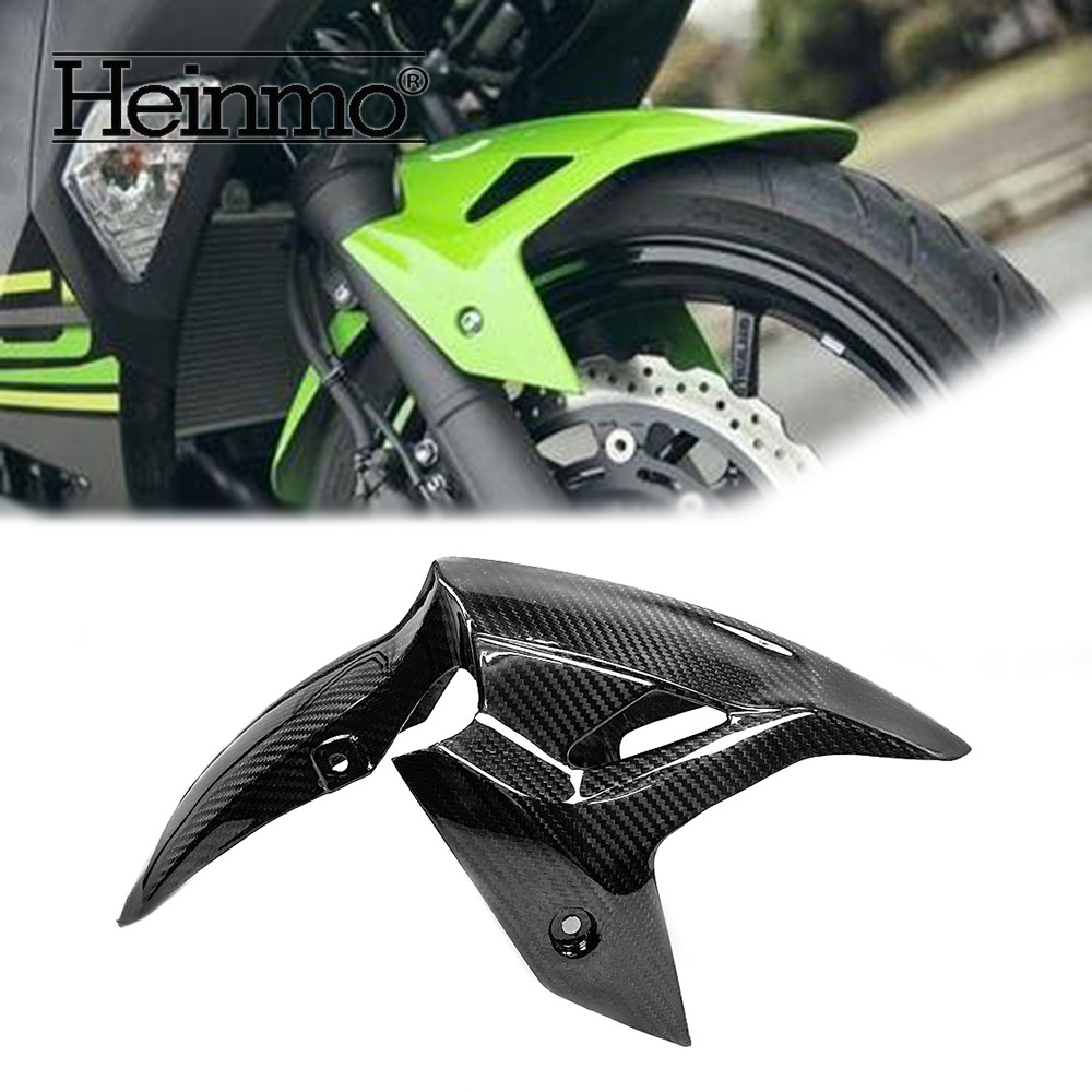 For Ninj 400 Z400 2017-2022 2023 Real Carbon Fiber Front Tire Fender Mudguard
