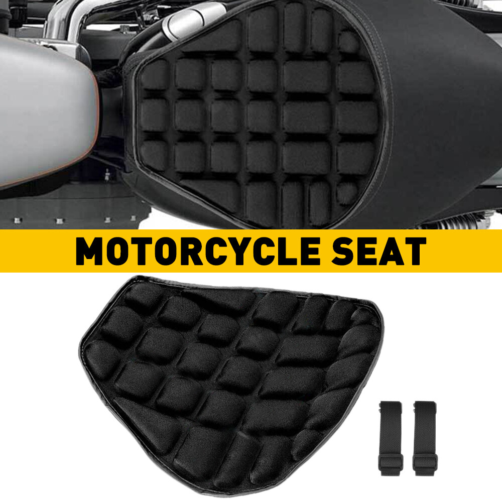 Motorcycle Comfort Seat Pad Gel Cover Cushion 3D Pressure Black Relief Universal