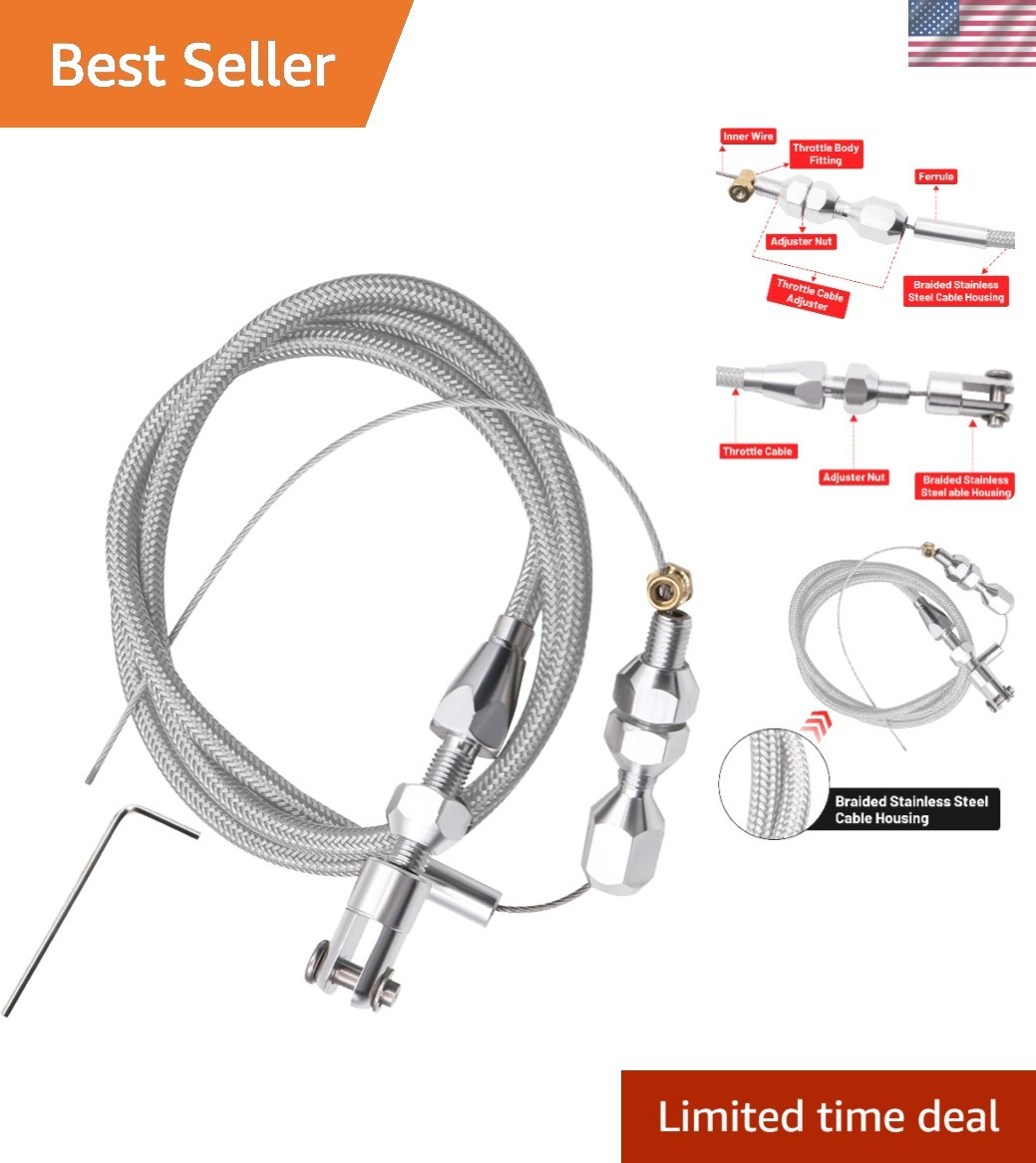 Throttle Cable Kit Compatible With 97-07 Chevrolet LS1 4.8L 5.3L 5.7L 6.0L
