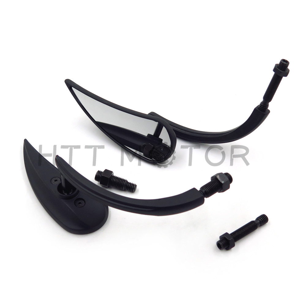 Motorcycle teardrop rad II Rearview Mirror Harley Street Sportster Cruiser Black