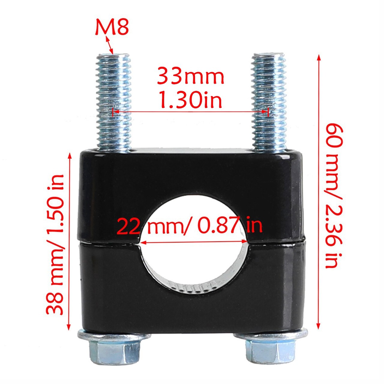 Pair 7/8 Handlebar Risers Bar Mount Clamp 22mm For ATV Quad Pit Dirt Bike