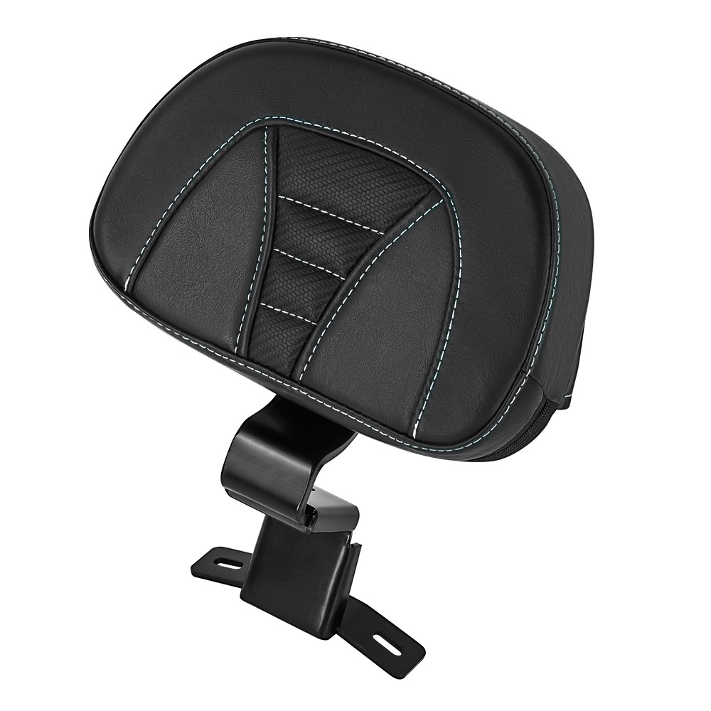White Stitching Backrest Back Support w/ Bracket For Harley Street Glide 2009-23