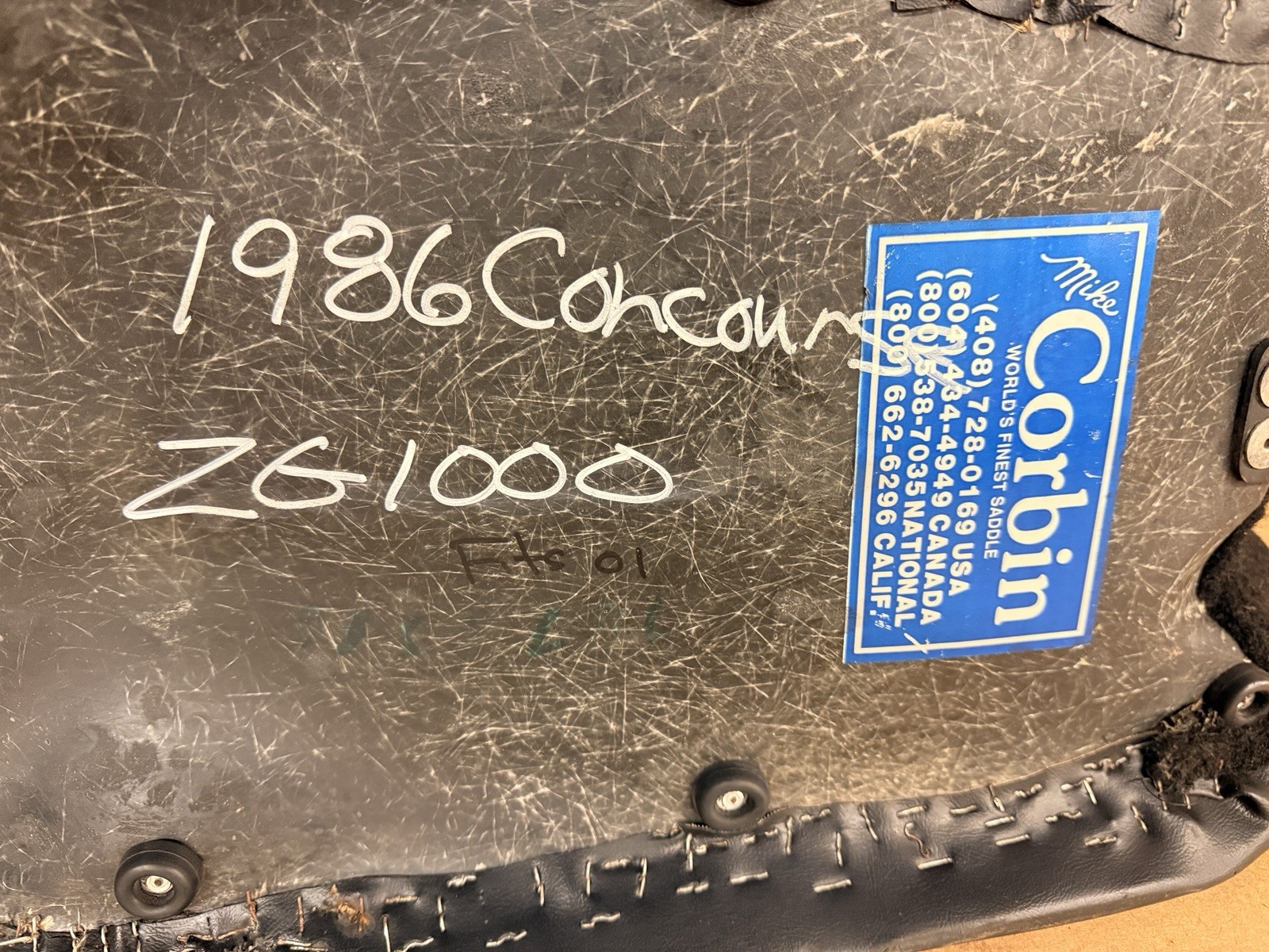Corbin Dual Seat 1986 Kawasaki Concours ZG1000 ZG 1000 Saddle
