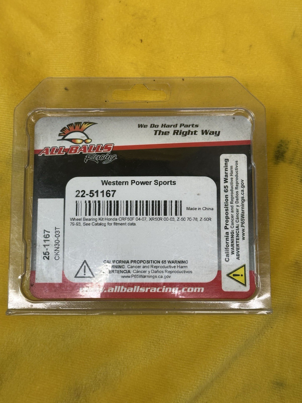 Honda Crf50 XR50R Z50 Z50R Xr50 Wheel Bearings All Balls Racing 22-51167 WPS