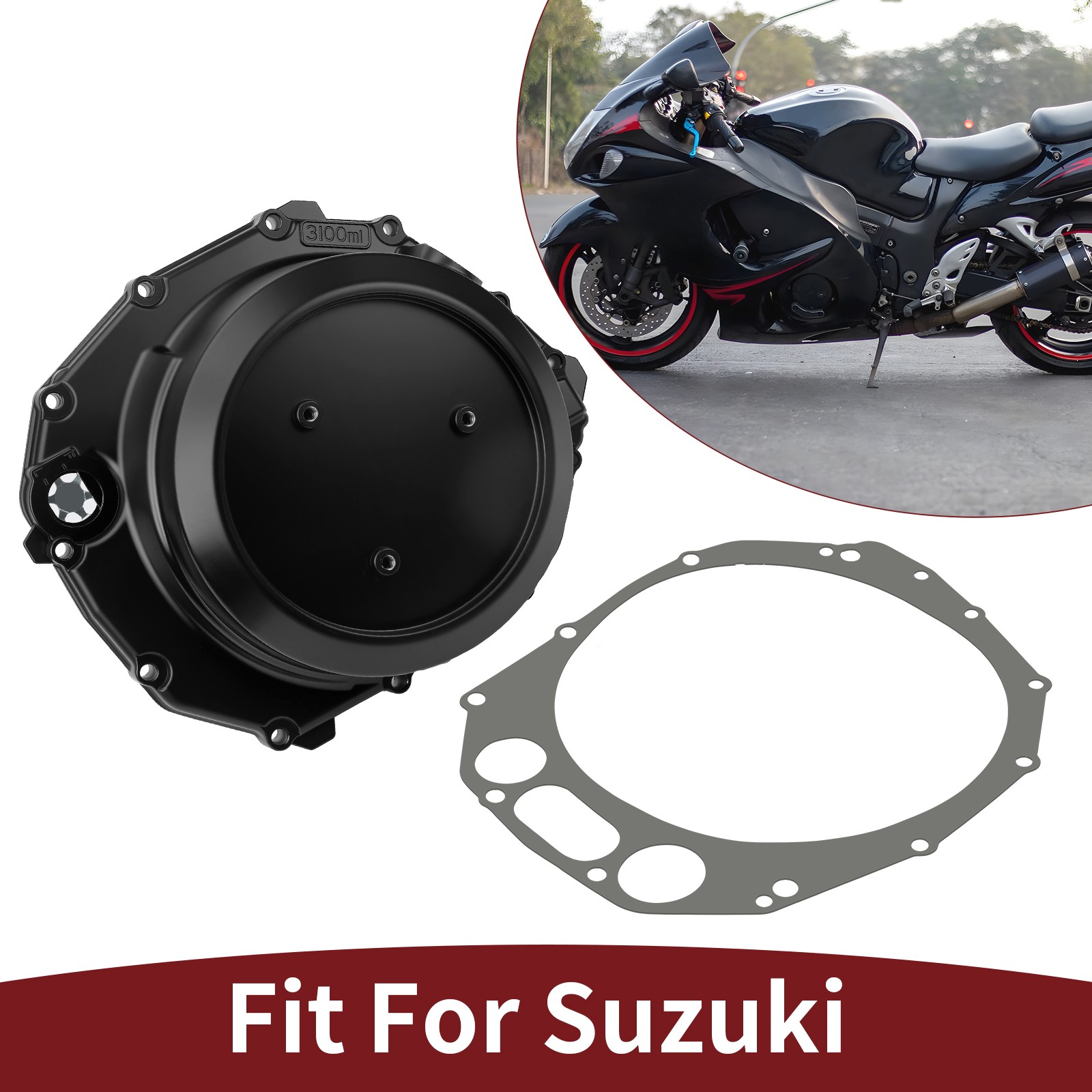 Clutch Cover with Gasket for Suzuki Hayabusa GSX1300RZ 1999-2007 / 11340-24F01