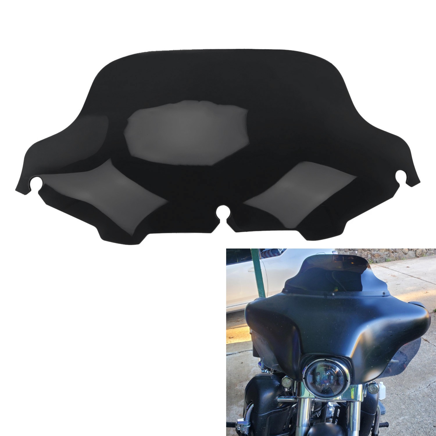 8″ Black Windscreen Windshield For Harley Touring Electra Street Glide 1996-2013
